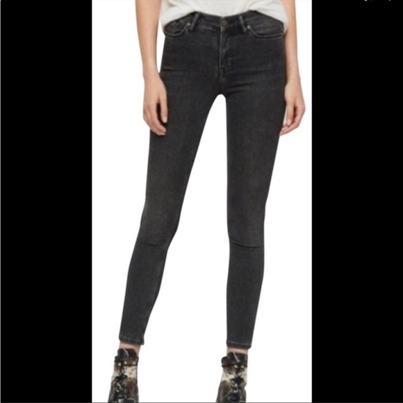 All Saints Reyna High Rise Skinny Jeans – Black, Size 26 - Picture 1 of 12